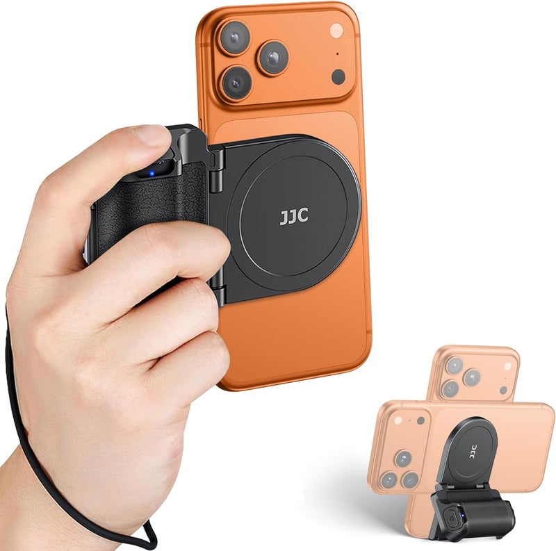 Kiorafoto Magnetic Smartphone Shooting Holder Phone Hand Grip Handle Snap On Phone Stand with Tripod Mount & Wireless Shutter Remote for iPhone 17 Air 16 15 14 13 12 Pro Max Android Cellphone Video Photography - Image 1